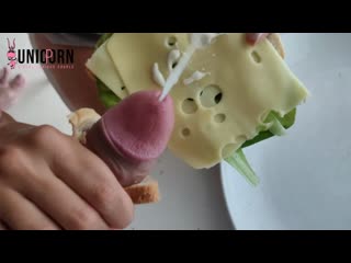 step sister eat cum covered cheese sandwich